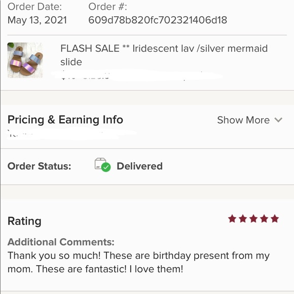 Iridescent lav /silver mermaid slide - Picture 7 of 7